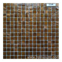 gold line mix brown color mosaic tile